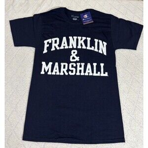 New Champion AthleticWear Franklin & Marshall College PA Blue Shirt Size Small